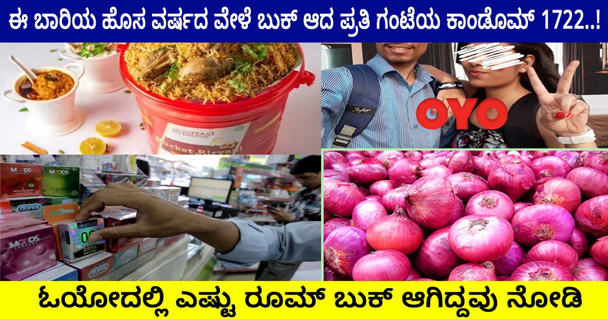 ಈ ಬಾರಿಯ ಹೊಸ ವರ್ಷದ ವೇಳೆ ಬುಕ್ ಆದ ಪ್ರತಿ ಗಂಟೆಯ ಕಾಂಡೊಮ್ 1722..! ಓಯೋದಲ್ಲಿ ಎಷ್ಟು ರೂಮ್ ಬುಕ್ ಆಗಿದ್ದವು ನೋಡಿ