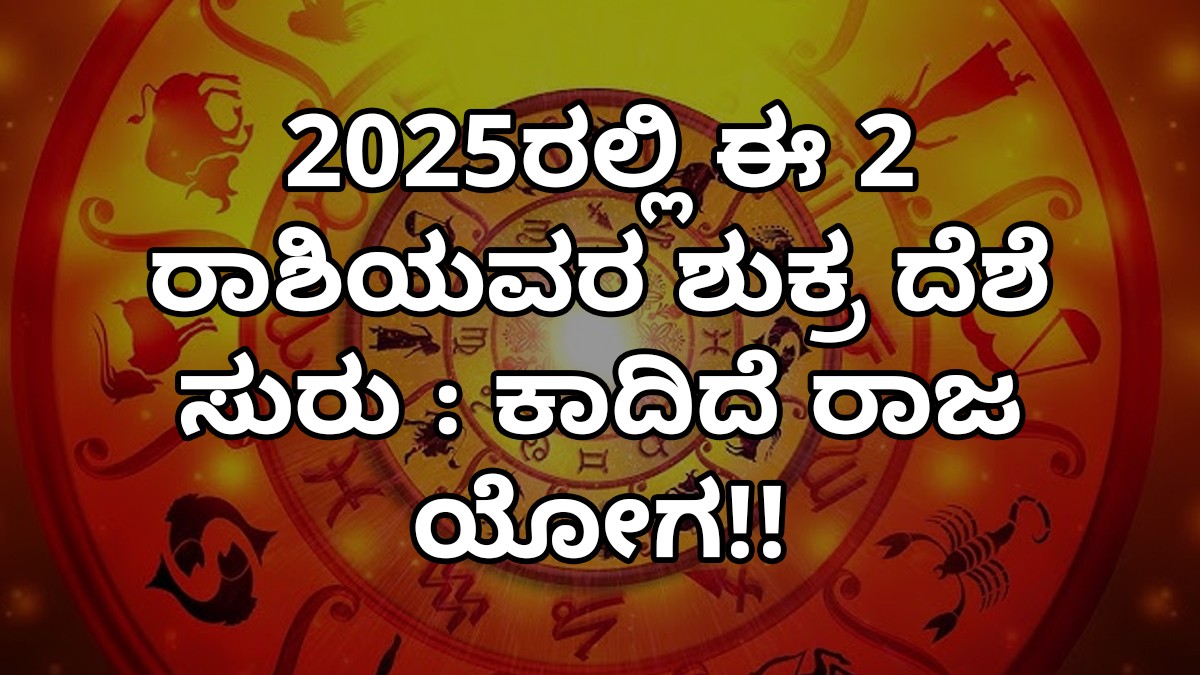 2025ರಲ್ಲಿ ಈ 2 ರಾಶಿಯವರ ಶುಕ್ರ ದೆಶೆ ಸುರು : ಕಾದಿದೆ ರಾಜ ಯೋಗ