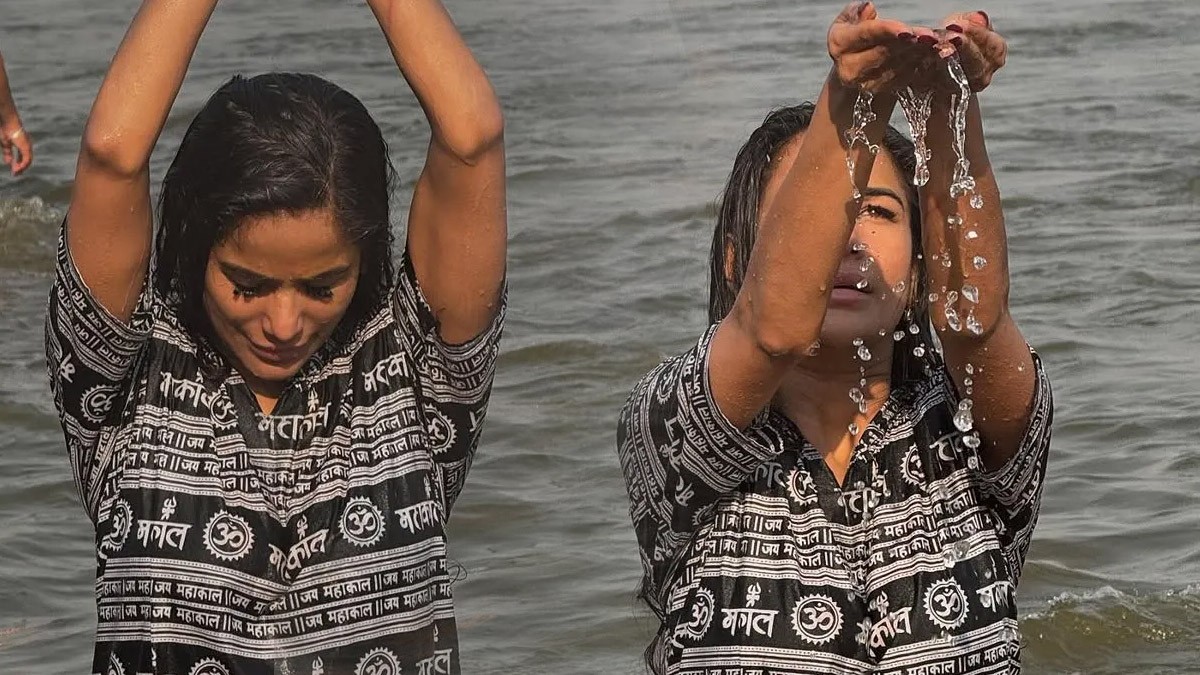 Poonam Pandey's Spiritual Journey At Maha Kumbh Mela 2025