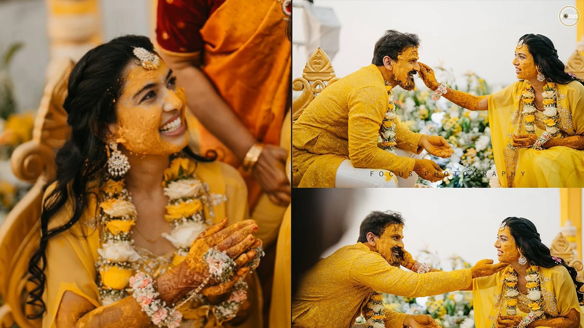 Kannada Actor Dolly Dhananjaya and Dhanyatha Haldi Ceremony Celebration