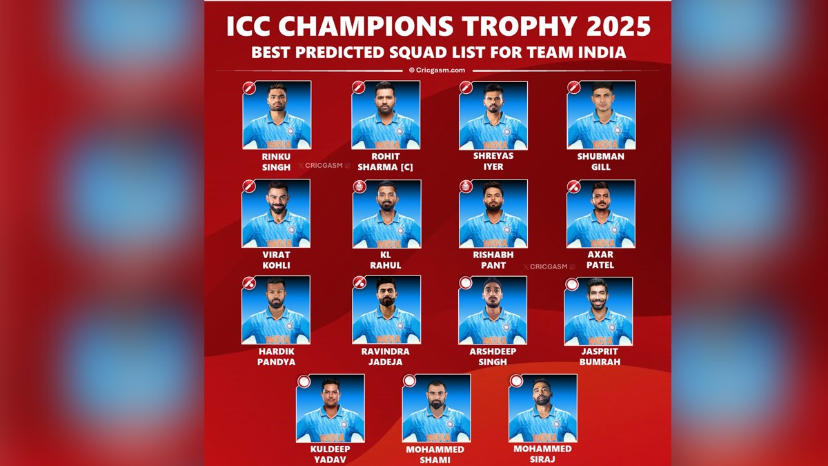 India's Playing 11 for ICC Champions Trophy 2025 Against Pakistan