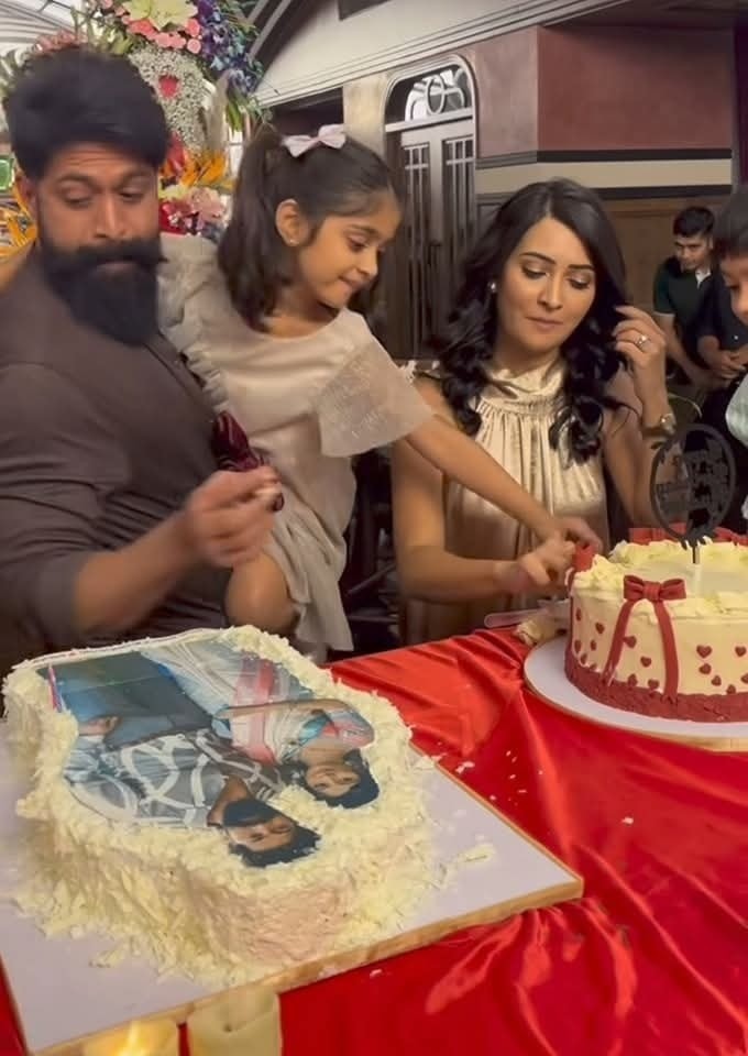 Actress Radhika Pandit Celebrates Her Birthday Rocking Star Yash & Family; See Photos