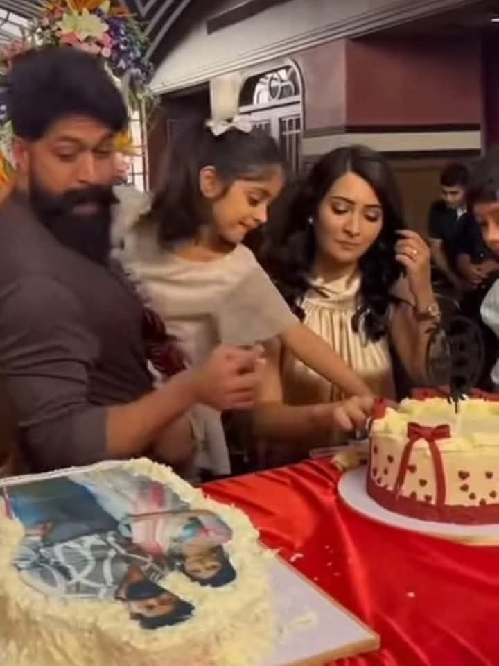 Actress Radhika Pandit Celebrates Her Birthday Rocking Star Yash & Family; See Photos