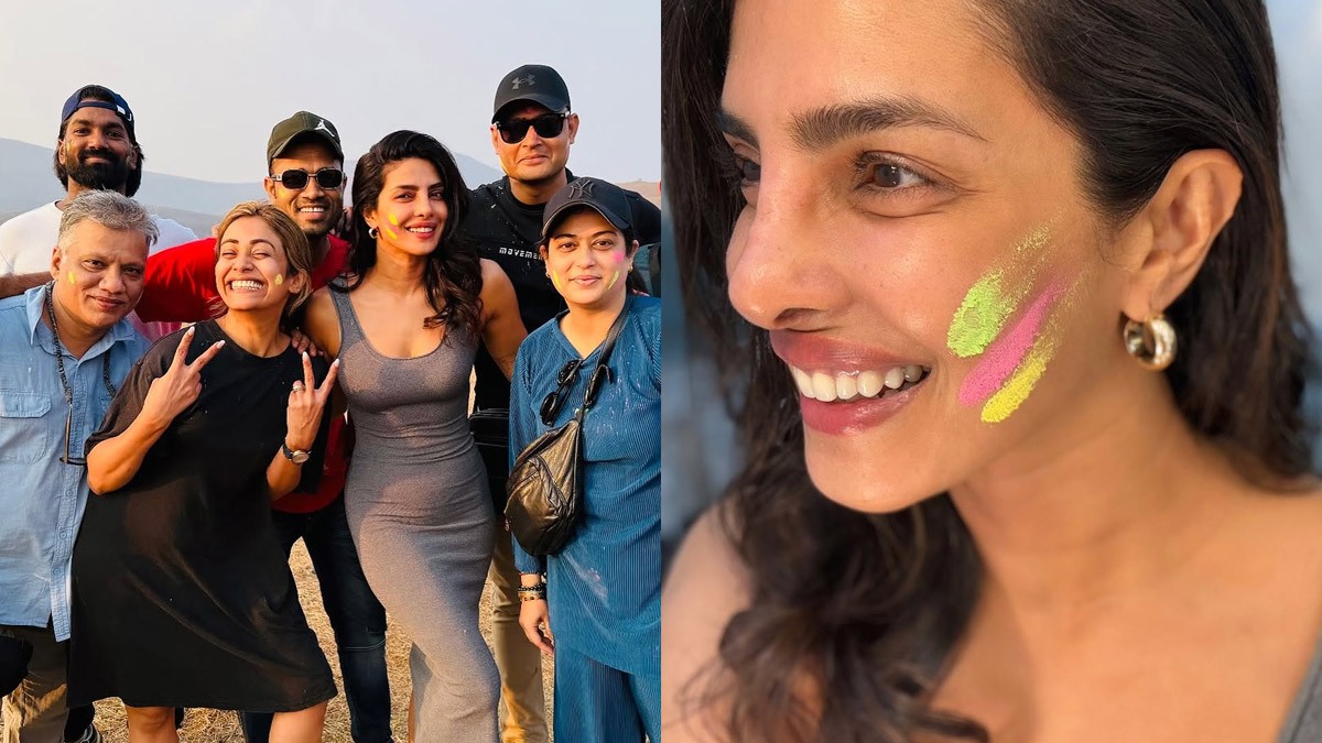 Priyanka Chopra Celebrates Holi on the Sets of SS Rajamouli's Film