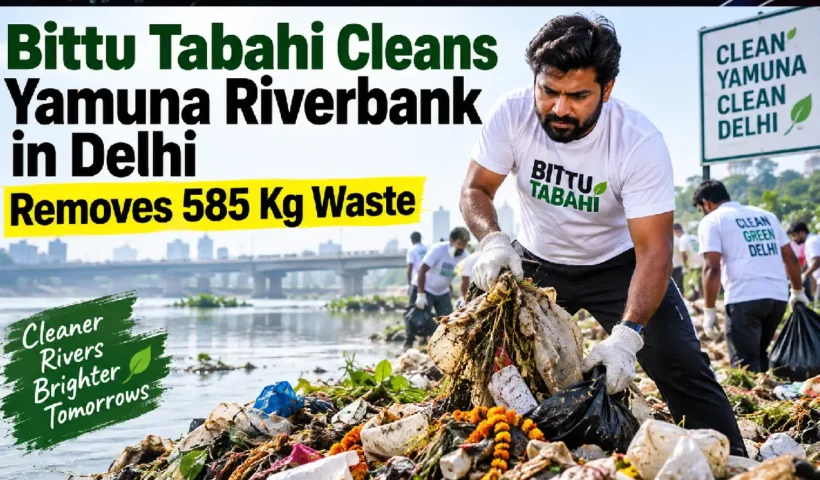 Bittu Tabahi Cleans Yamuna Riverbank in Delhi, Removes 585 Kg Waste