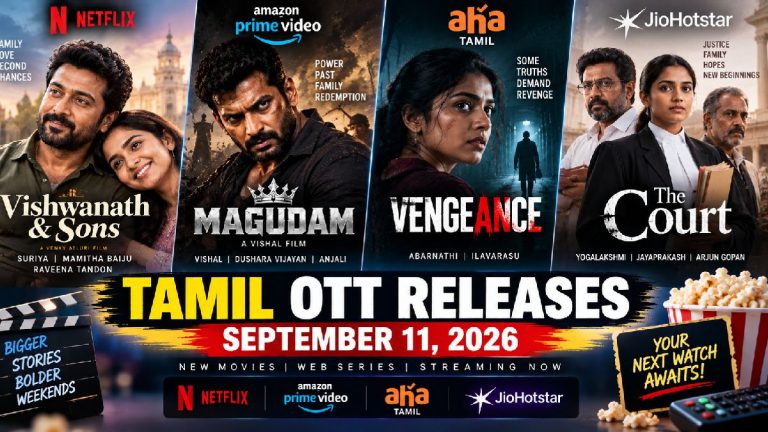 Tamil OTT Releases September 11, 2026: Vishwanath & Sons, Magudam & More