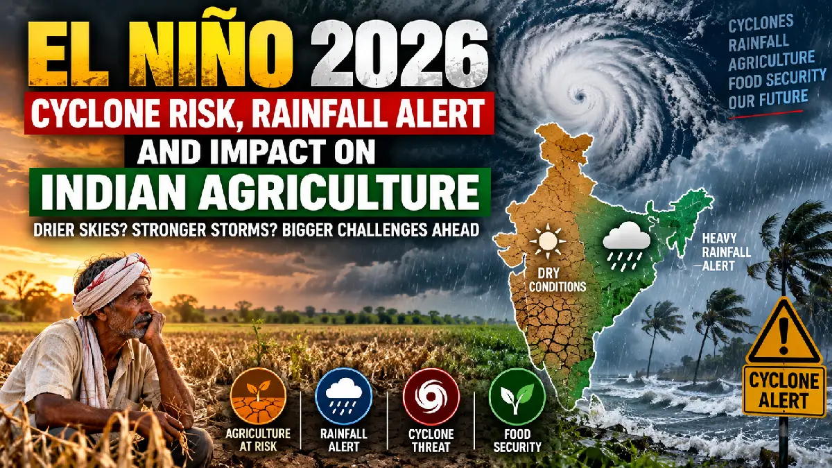 El Niño 2026: Cyclone Risk, Rainfall Alert and Impact on Indian Agriculture