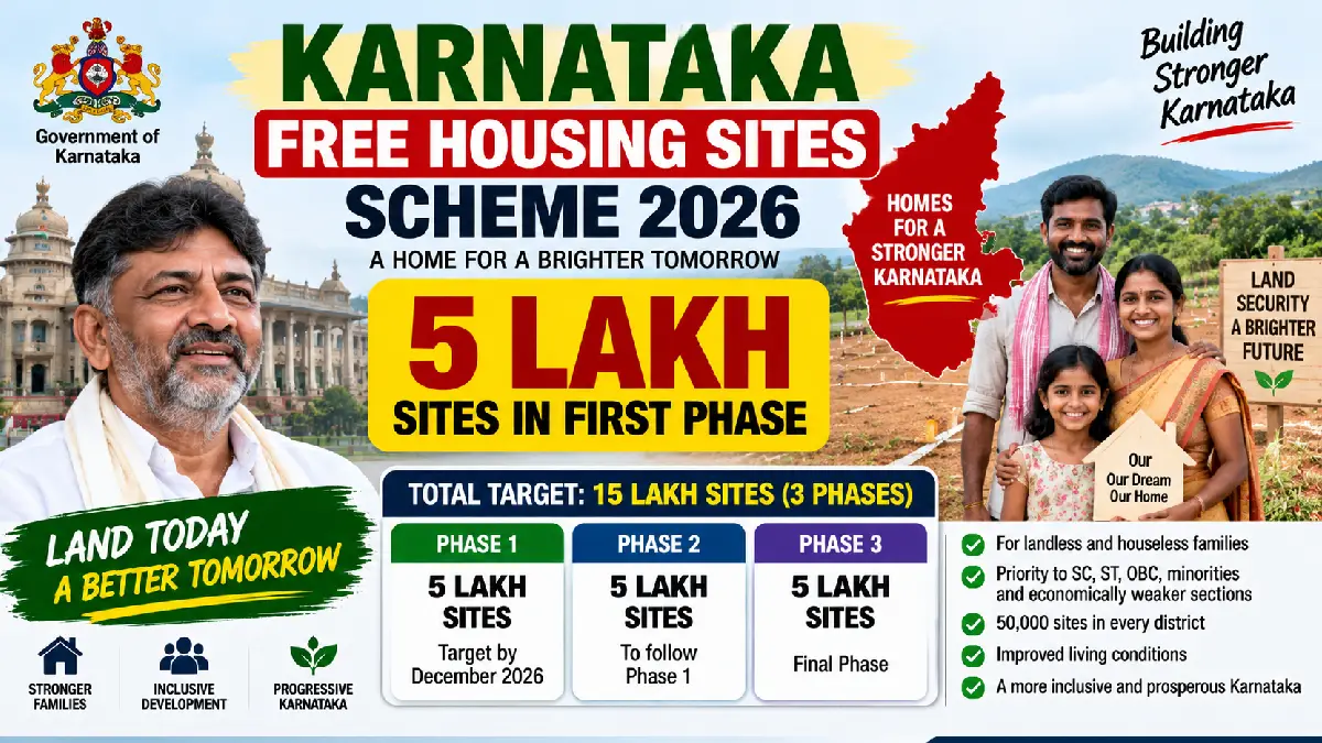 Karnataka Free Housing Sites Scheme 2026: 5 Lakh Sites for Landless Families