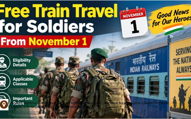 Free Train Travel for Soldiers From November 1: Eligibility and Railway Rules