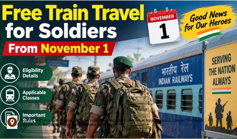 Free Train Travel for Soldiers From November 1: Eligibility and Railway Rules