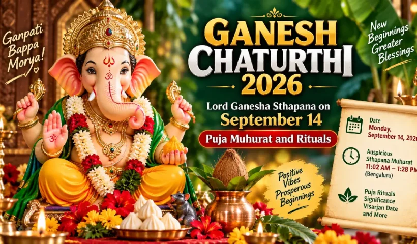 Ganesh Chaturthi 2026: Lord Ganesha Sthapana on September 14, Puja Muhurat and Rituals
