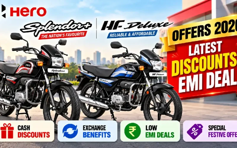 Hero Splendor Plus, HF Deluxe Offers 2026: Latest Discounts & EMI Deals