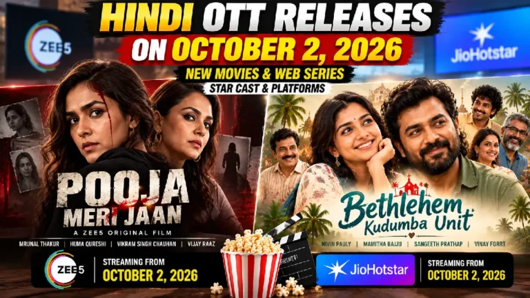 Hindi OTT Releases October 2, 2026: New Movies & Web Series, Cast and Platforms