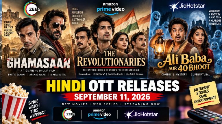 Hindi OTT Releases September 11, 2026: Ghamasaan, The Revolutionaries & More