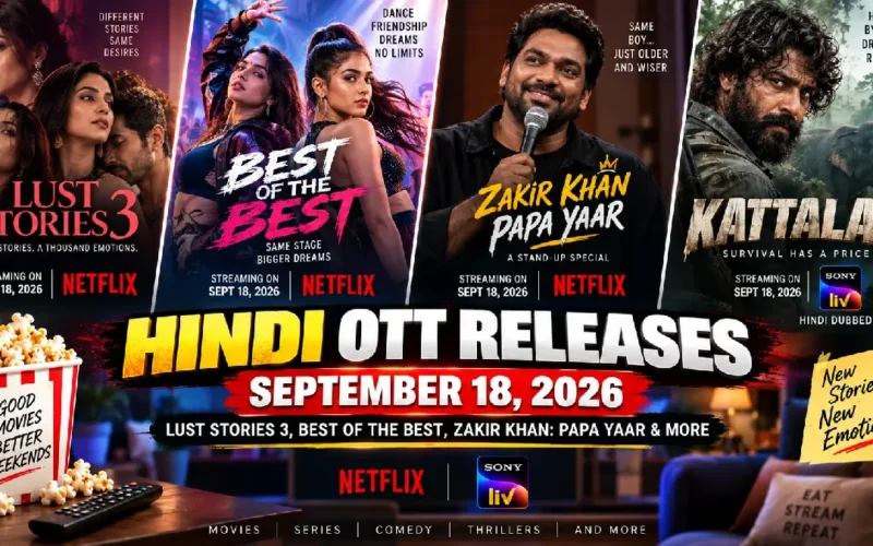 Hindi OTT Releases September 18, 2026: Lust Stories 3, Best of the Best & More