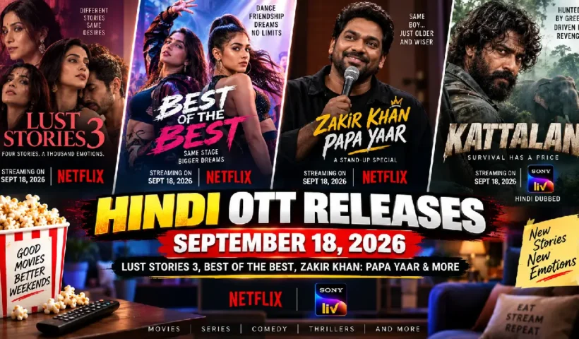 Hindi OTT Releases September 18, 2026: Lust Stories 3, Best of the Best & More