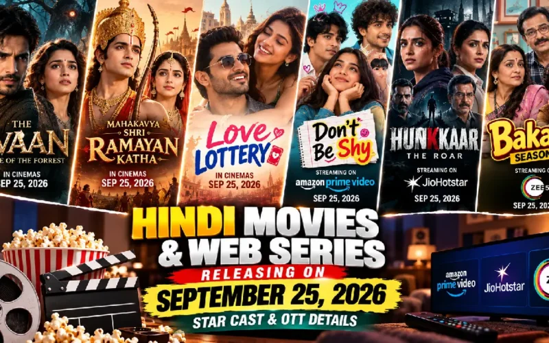 Hindi Movies and Web Series Releasing on September 25, 2026: Star Cast & OTT Details