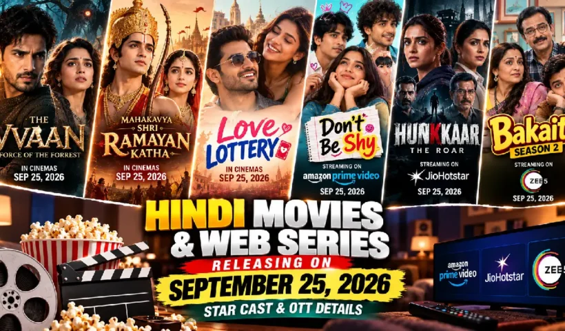 Hindi Movies and Web Series Releasing on September 25, 2026: Star Cast & OTT Details