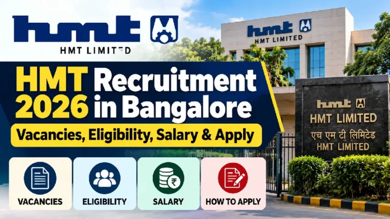 HMT Recruitment 2026 in Bangalore: Vacancies, Eligibility, Salary & Apply