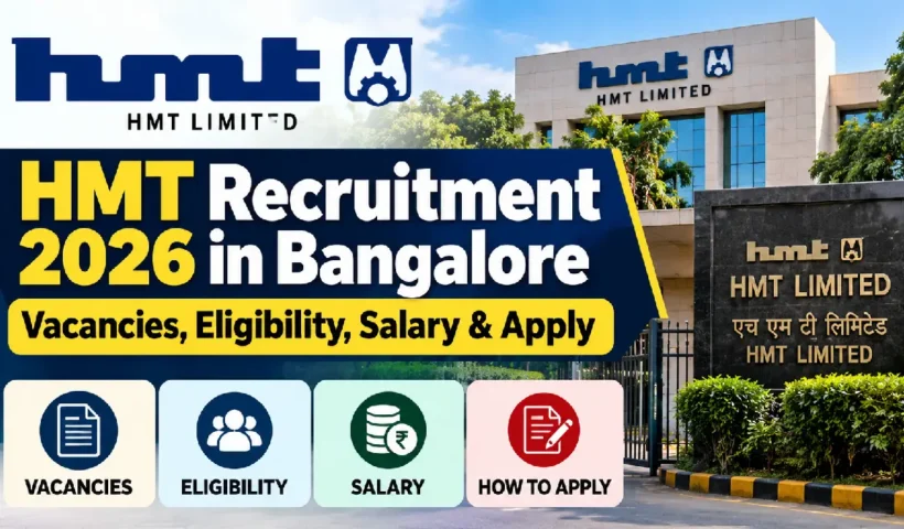HMT Recruitment 2026 in Bangalore: Vacancies, Eligibility, Salary & Apply