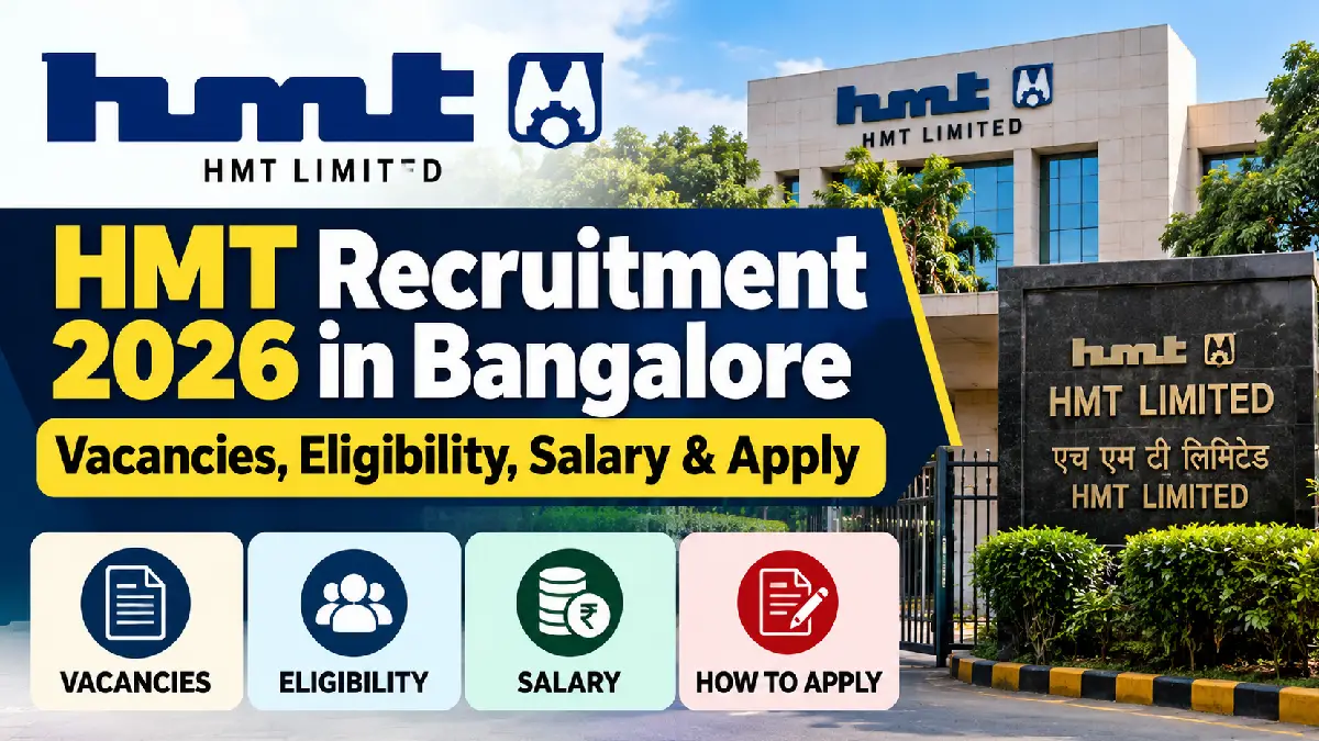 HMT Recruitment 2026 in Bangalore: Vacancies, Eligibility, Salary & Apply