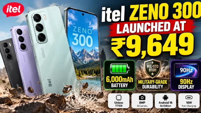 Itel Zeno 300 Launched at ₹9,649 With 6,000mAh Battery and Military-Grade Durability