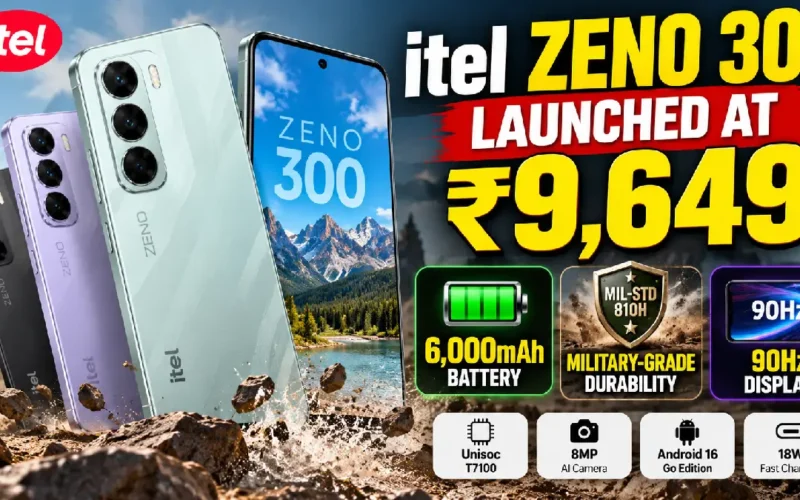 Itel Zeno 300 Launched at ₹9,649 With 6,000mAh Battery and Military-Grade Durability