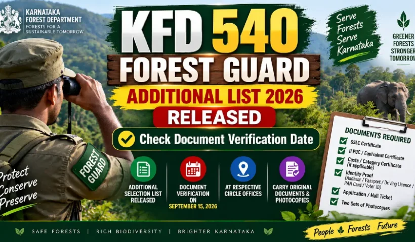 KFD 540 Forest Guard Additional List 2026 Released: Check Document Verification Date