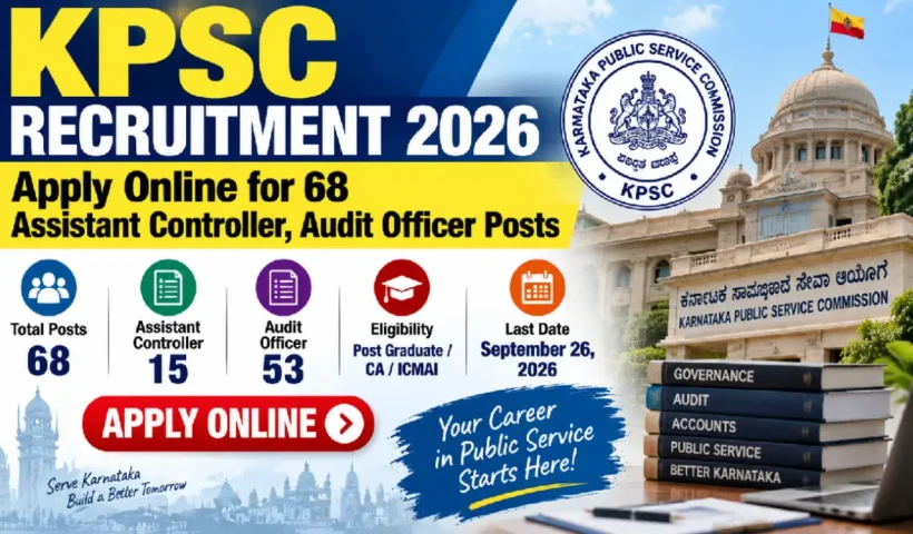 Recruitment 2026: Apply Online for 68 Assistant Controller, Audit Officer Posts
