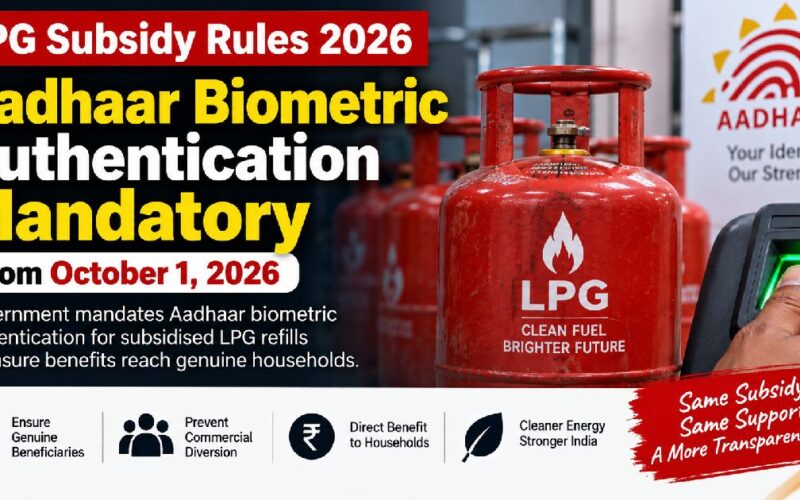 LPG Subsidy Rules 2026: Aadhaar Biometric Authentication Mandatory From October 1