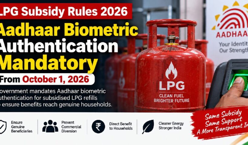 LPG Subsidy Rules 2026: Aadhaar Biometric Authentication Mandatory From October 1
