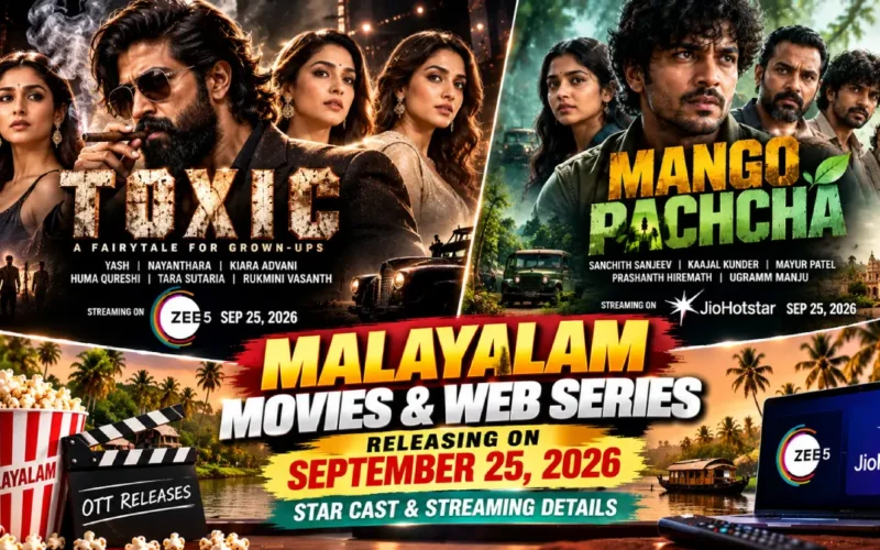 Malayalam Movies and Web Series Releasing on September 25, 2026 on OTT: Star Cast & Streaming Details