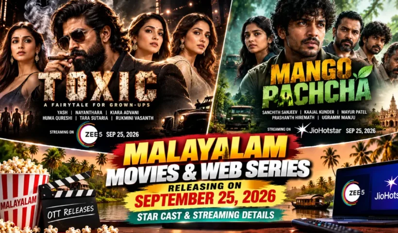 Malayalam Movies and Web Series Releasing on September 25, 2026 on OTT: Star Cast & Streaming Details
