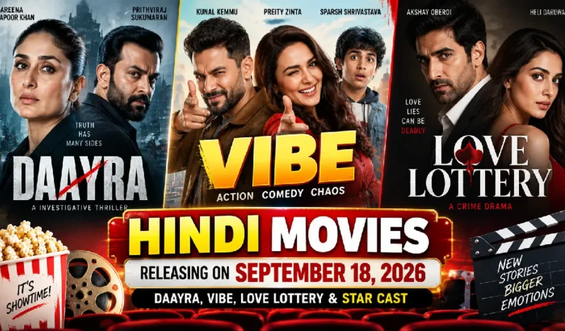 Hindi Movies Releasing on September 18, 2026: Daayra, VIBE, Love Lottery & Star Cast