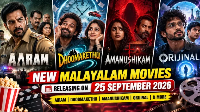 New Malayalam Movies Releasing on September 25, 2026: Aaram, Dhoomakethu, Amanushikam & More