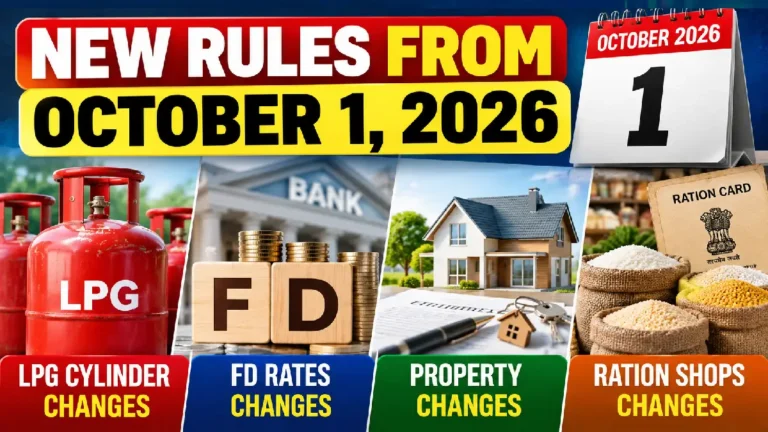 New Rules From October 1, 2026: LPG, FD, Property and Ration Changes