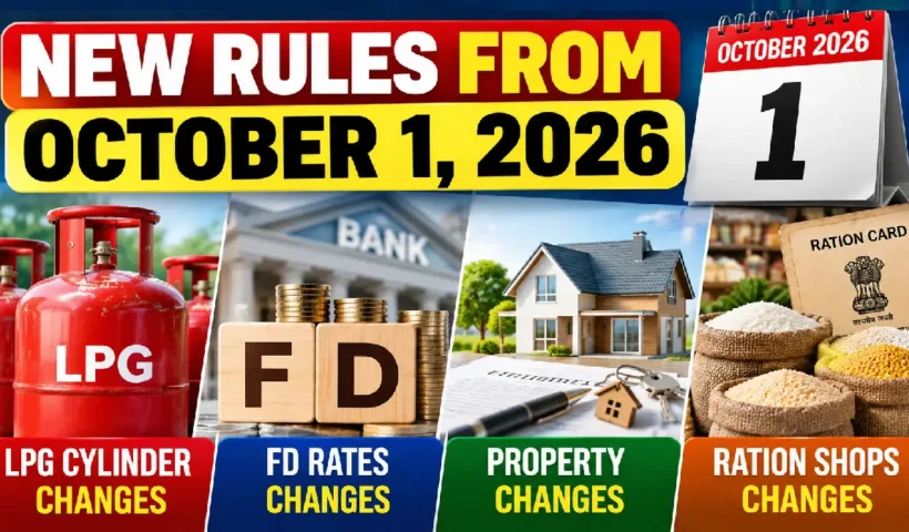 New Rules From October 1, 2026: LPG, FD, Property and Ration Changes