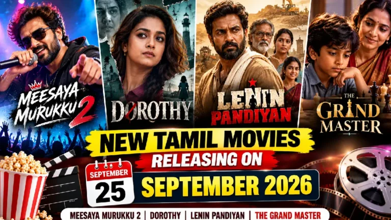 New Tamil Movies Releasing on September 25, 2026: Meesaya Murukku 2, Dorothy & More