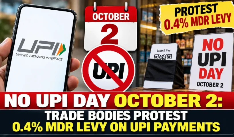 No UPI Day October 2: Trade Bodies Protest 0.4% MDR Levy on UPI Payments