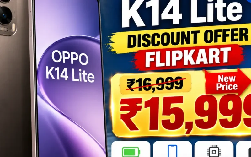 OPPO K14 Lite Discount Offer on Flipkart: Check New Price at ₹15,999