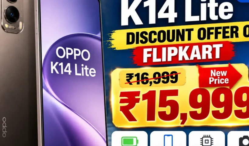 OPPO K14 Lite Discount Offer on Flipkart: Check New Price at ₹15,999
