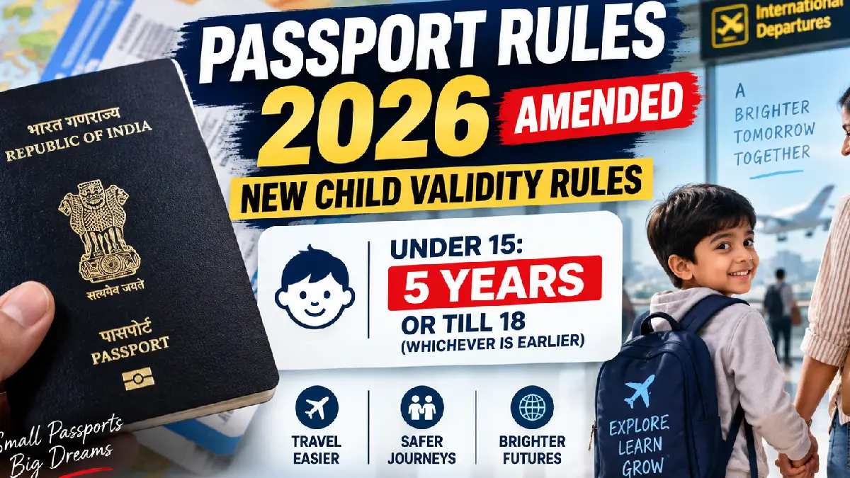 Passport Rules 2026 Amended: New Validity Rules for Children Below 15