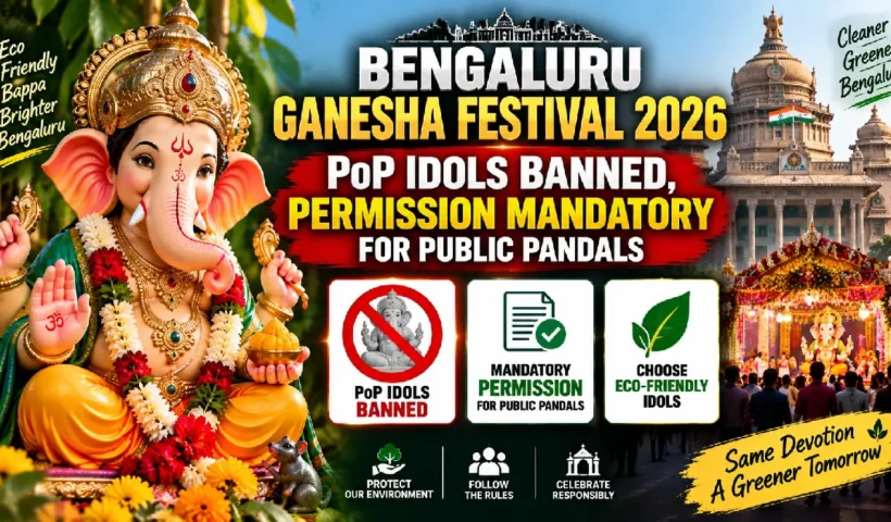 Bengaluru Ganesha Festival 2026: PoP Idols Banned, Permission Mandatory for Public Pandals