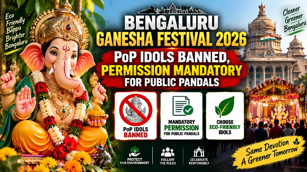 Bengaluru Ganesha Festival 2026: PoP Idols Banned, Permission Mandatory for Public Pandals