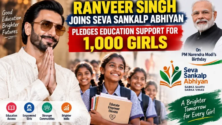 Ranveer Singh Joins Seva Sankalp Abhiyan, Pledges Education Support for 1,000 Girls
