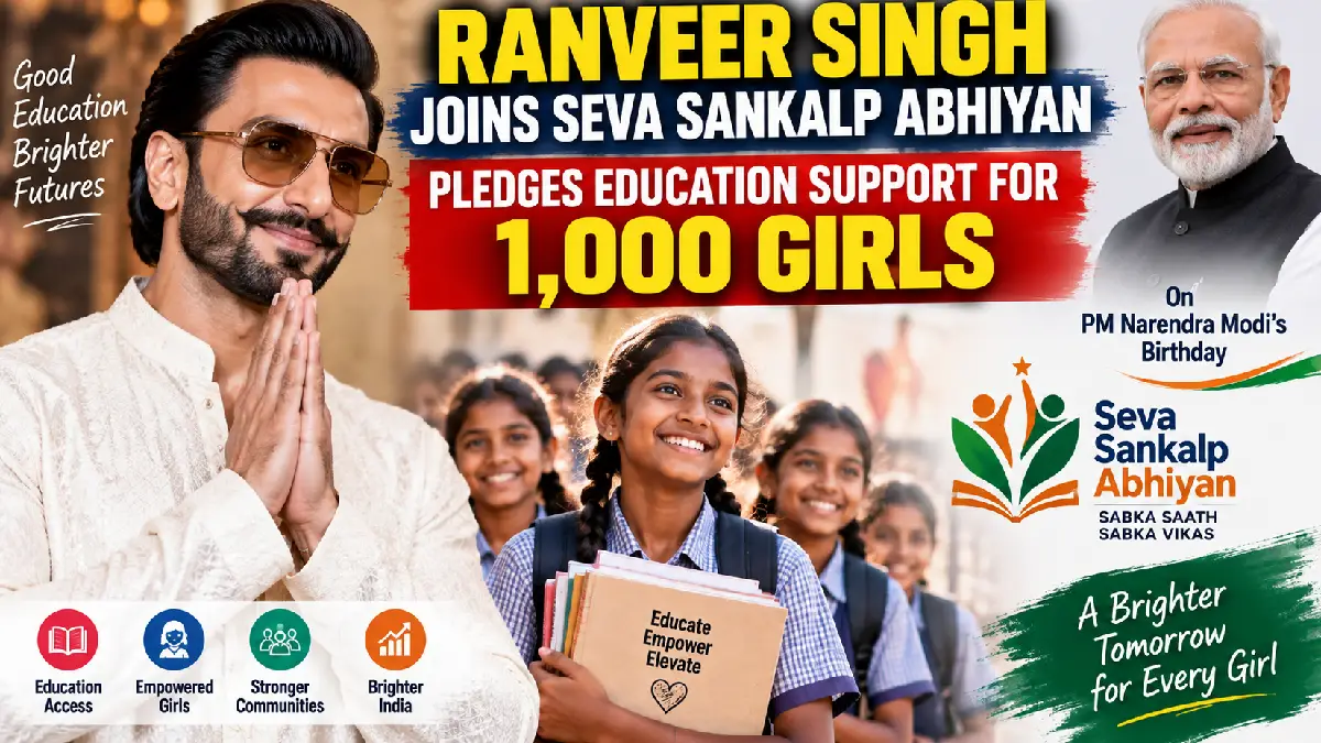 Ranveer Singh Joins Seva Sankalp Abhiyan, Pledges Education Support for 1,000 Girls