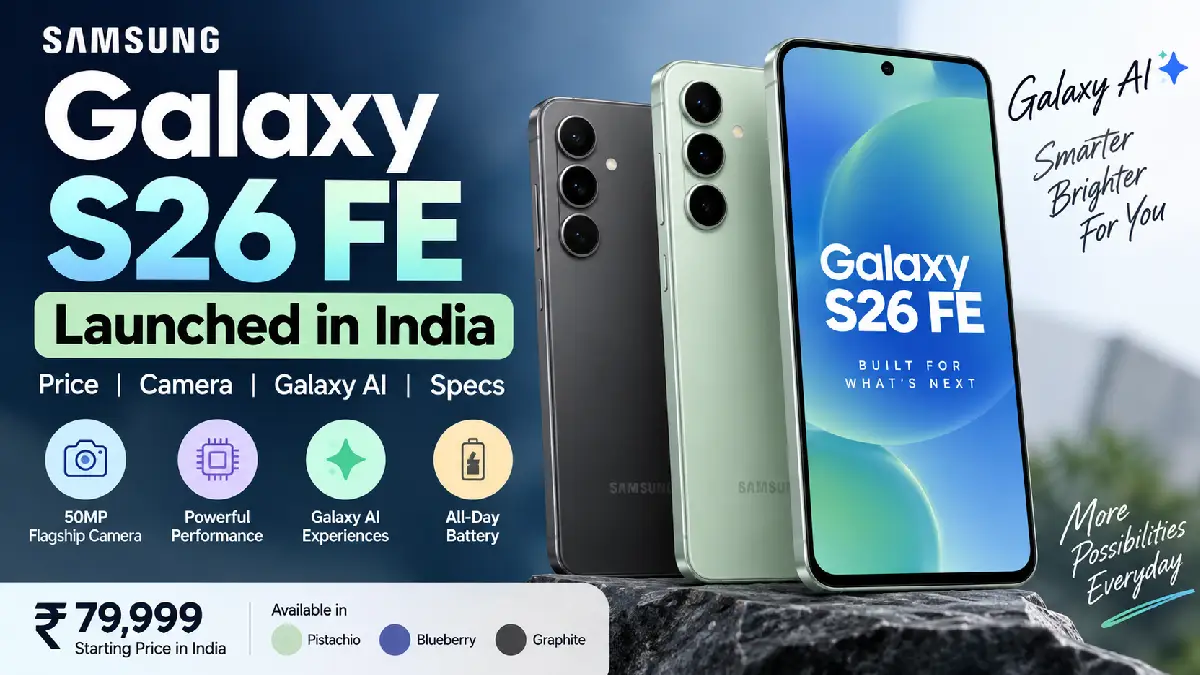 Samsung Galaxy S26 FE Launched in India: Price, Camera, Galaxy AI and Specs
