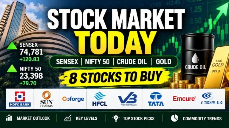 Stock Market Today: Sensex, Nifty, Crude Oil, Gold & 8 Stocks to Buy