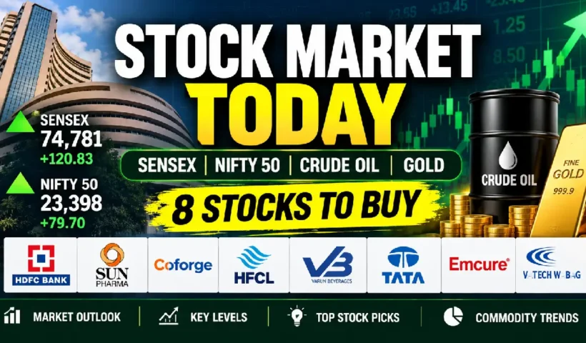 Stock Market Today: Sensex, Nifty, Crude Oil, Gold & 8 Stocks to Buy