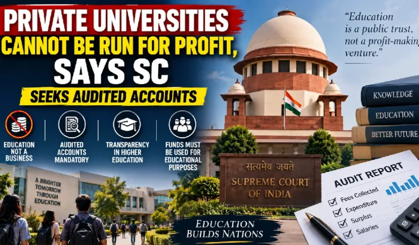 Private Universities Cannot Be Run for Profit: Supreme Court Seeks Audited Accounts
